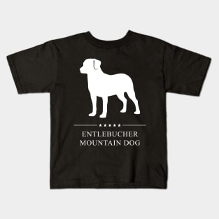 Entlebucher Mountain Dog White Silhouette Kids T-Shirt